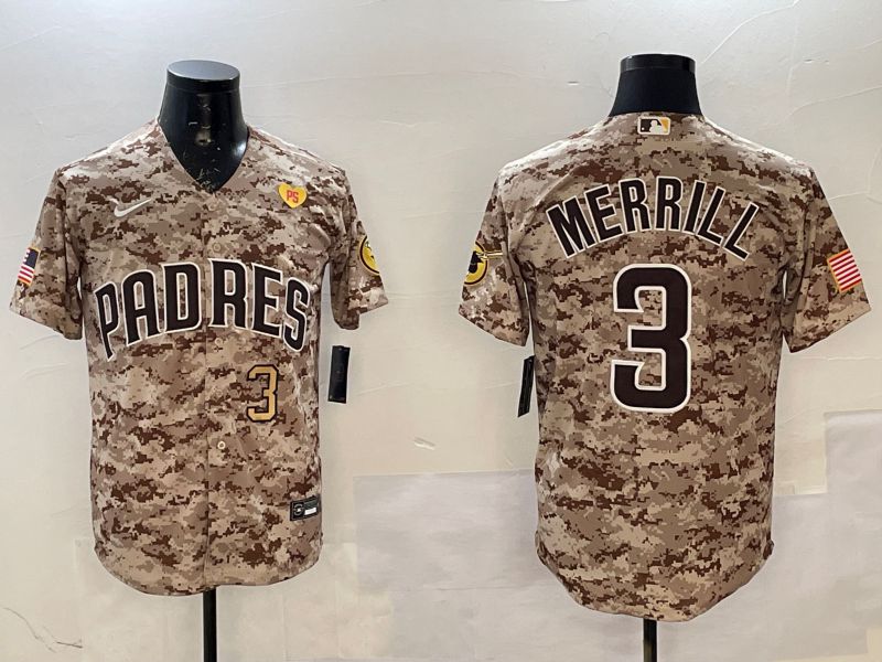 Men San Diego Padres #3 Merrill Camo Game 2025 Nike MLB Jersey style 2